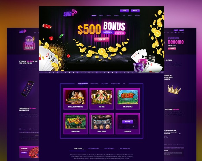 Casino gambling website template templates psd